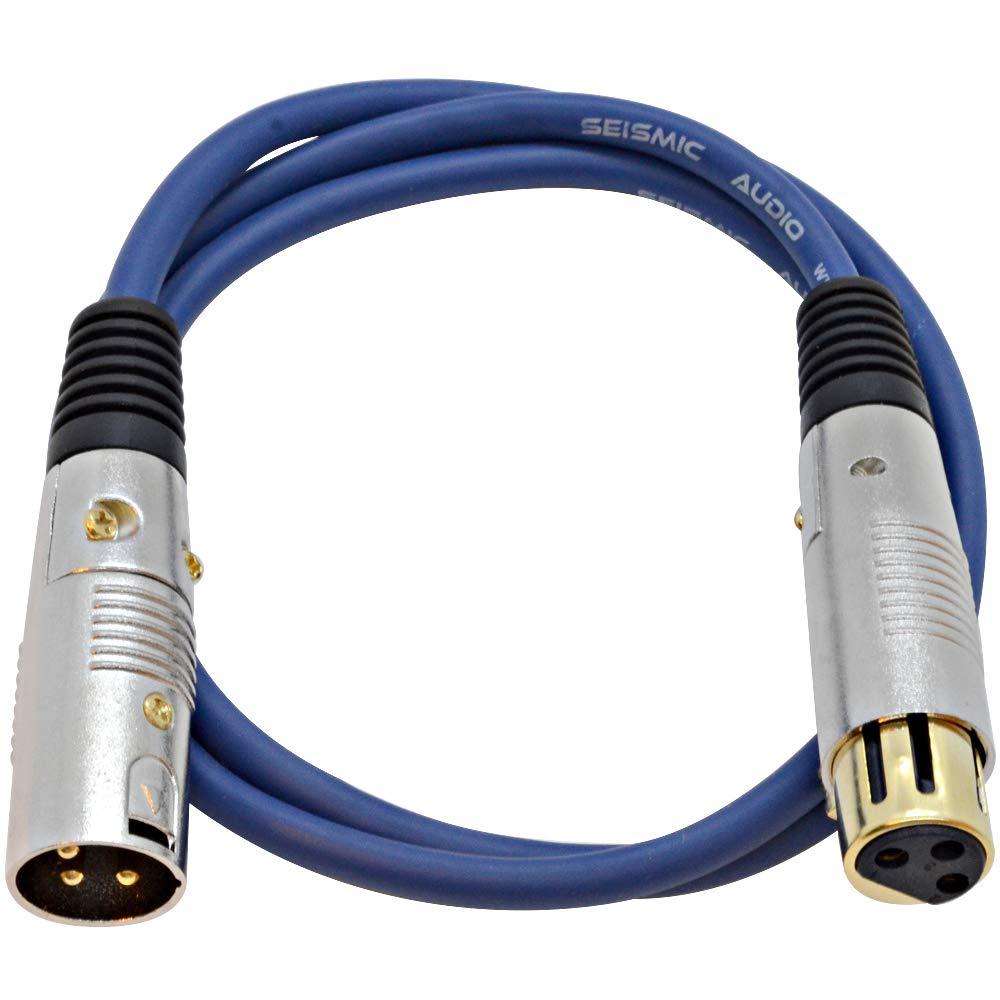 [AUSTRALIA] - Seismic Audio Premium 3 Foot Blue XLR Patch Cable 3 Pin XLRF to XLRM Mic Cord, 3' (SAPGX-3Blue) 3' 