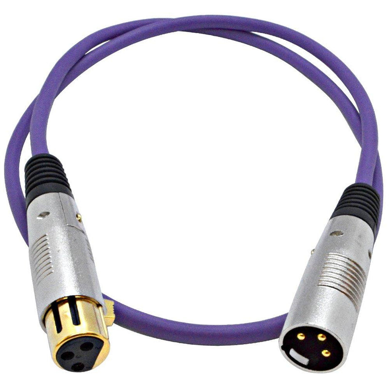 [AUSTRALIA] - Seismic Audio Premium 3 Foot Purple XLR Patch Cable 3 Pin XLRF to XLRM Mic Cord, (SAPGX-3Purple) 