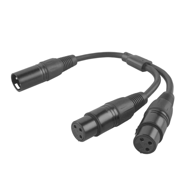 [AUSTRALIA] - CableCreation XLR Male to Dual XLR Female Y Splitter 3Pin Balanced Microphone Cable, 0.3 Meter/Black 1-Pack 