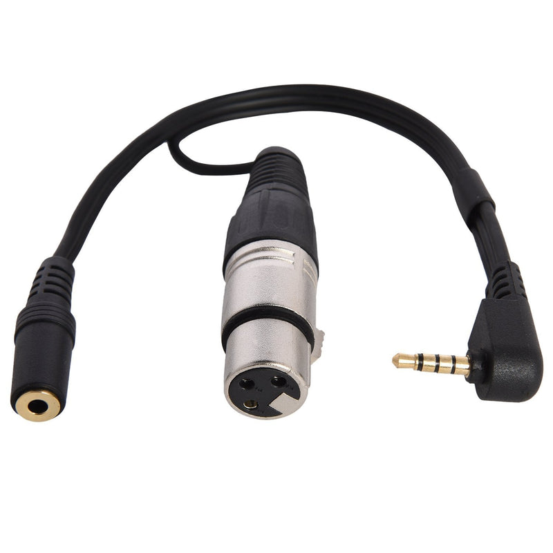 [AUSTRALIA] - LyxPro XLR Female to TRRS, Connects Professional XLR Microphones to iOS, iPhone, iPad, and iPod Includes Output for Headphones, Small (10 Inches) Small (10 Inches) 