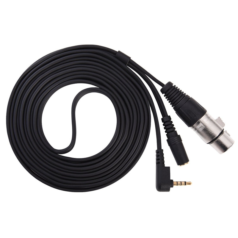 LyxPro XLR Female to TRRS 10 Feet Connects Professional XLR Microphones to iOS, iPhone, iPad, and iPod Includes Onput for Headphones - Long Long (10 Feet)