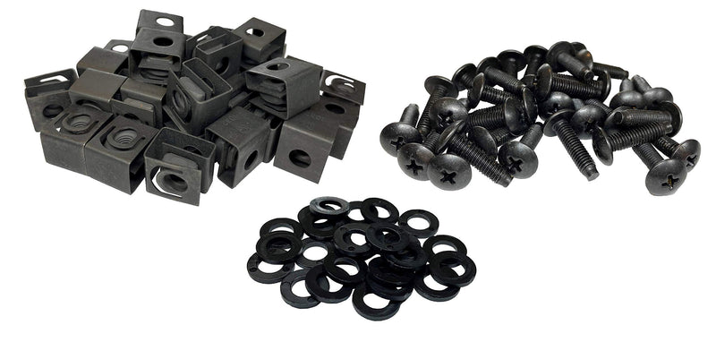 [AUSTRALIA] - RackGold Black 10-32 Slide-on Cage Nut & Screws w/Washers 25-Pack - USA Made & 