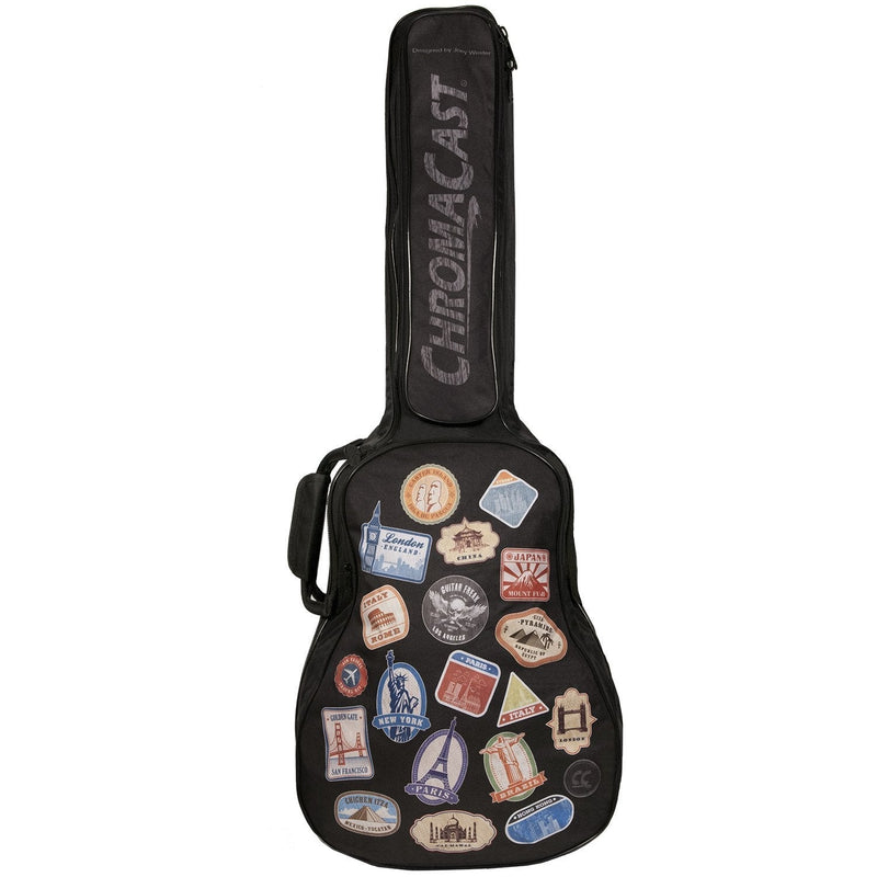 ChromaCast World Tour Graphic Two Pocket 3/4 Size Acoustic Guitar Padded Gig Bag (CC-A3/4PB-BAG-WT) Acoustic 3/4 Size Guitar Bag