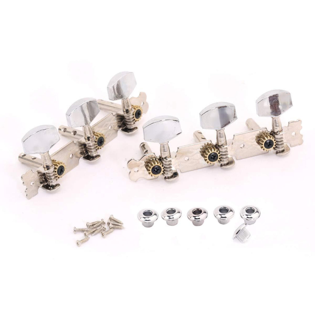 Musiclily 3 on a Plate Acoustic Guitar Tuners 3R3L Machine Heads Tuning Keys Pegs Set,Nickel Big Button Nickel