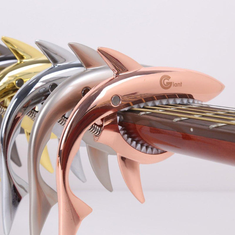 HOT SALE Colorful Creative Shark Zinc Alloy Guitar Ukulele Capo (Rose Gold Shark) Rose Gold Shark