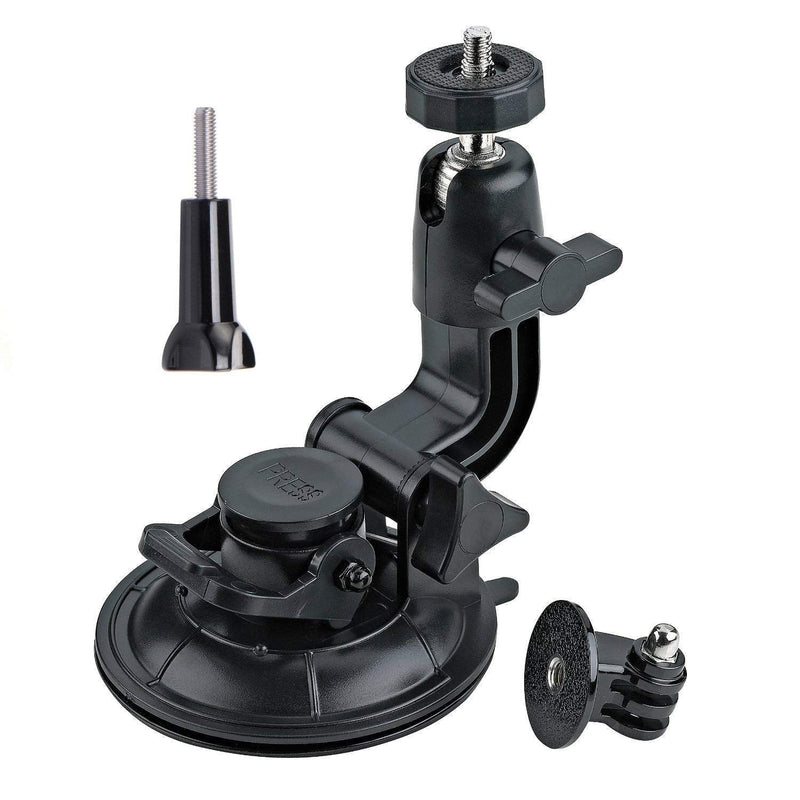 [AUSTRALIA] - ASOCEA Action Camera Suction Cup Mount Car Windshield Camera Holder Tripod Adapter Universal Screw Compatible with Gopro Hero Max,Hero 9 8 7 6 5 4 Black/AKASO EK7000/Brave 4/Dragon Touch/DJI OSMO 