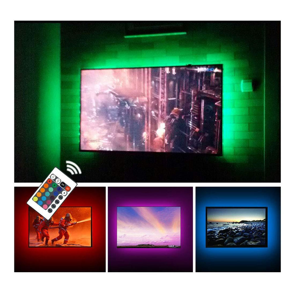 USB TV Backlight LED Strip Lights Kit for 24 to 60 inches Smart TV Sony LG Monitor, HDTV Wall Mount Stand Work Space Gaming Room Decor, LED Bias Ambient Mood Lighting For 24-60 inch TV