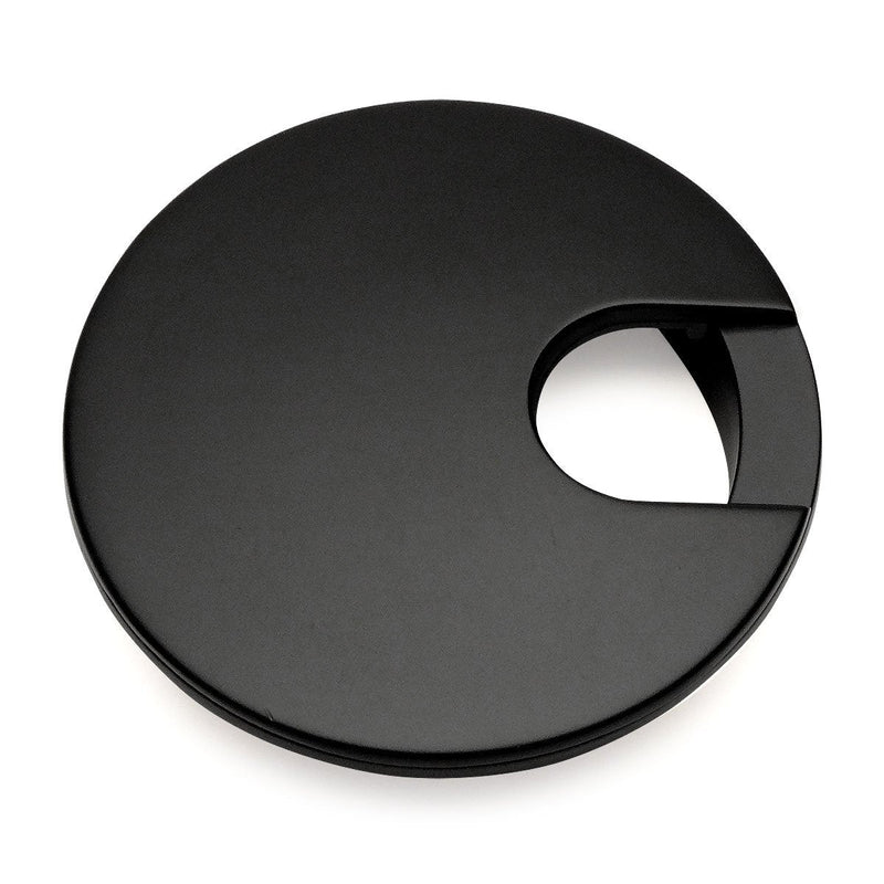 Cosmas® 50203FB Flat Black 2-1/2" Two Piece Zinc (Metal) Desk Grommet - 3" Overall Diameter