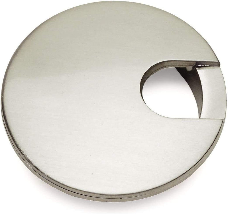 5 Pack - Cosmas 50203SN Satin Nickel 2-1/2" Two Piece Zinc (Metal) Desk Grommet - 3" Overall Diameter