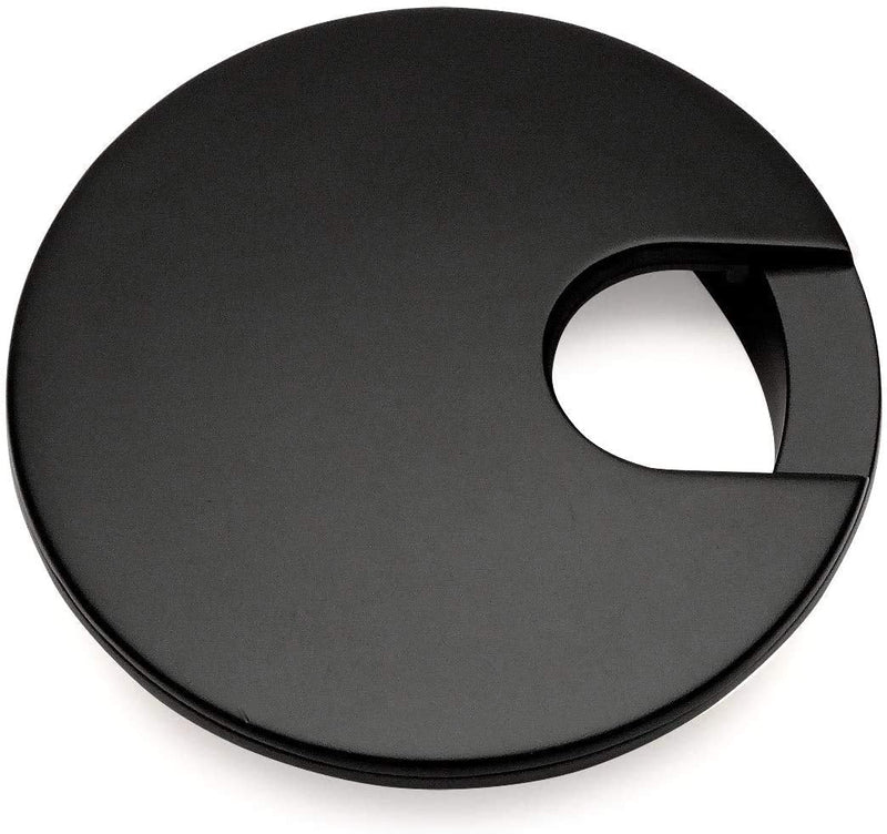5 Pack - Cosmas 50203FB Flat Black 2-1/2" Two Piece Zinc (Metal) Desk Grommet - 3" Overall Diameter