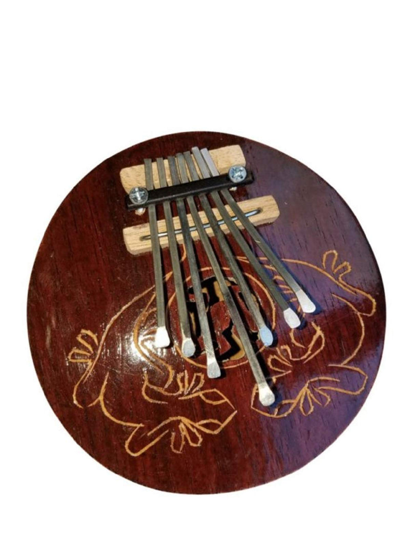 Kalimba Thumb Piano Mbira- 7 keys - Tunable - Coconut Shell - by Bethlehem Gifts TM (Black Carved) Black Carved