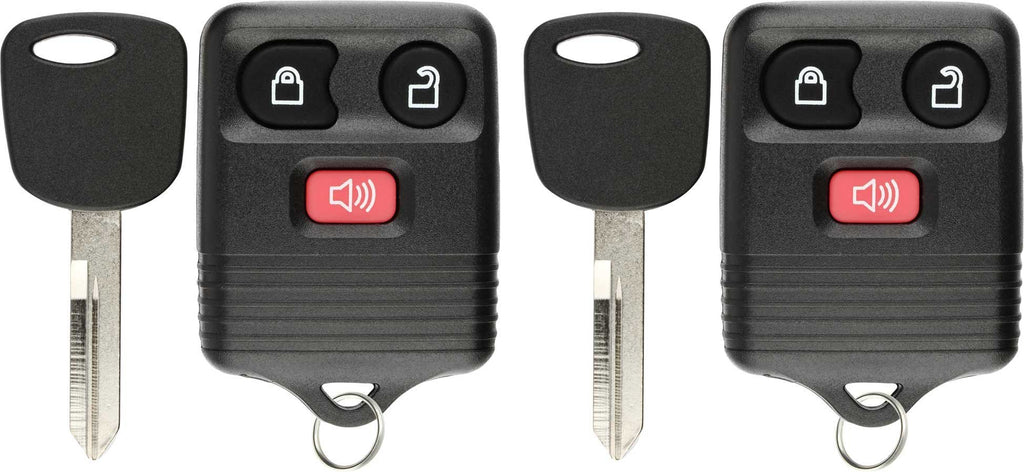 KeylessOption Keyless Entry Remote Control Fob Uncut Blank Car Ignition Key For GQ43VT11T, CWTWB1U345 (Pack of 2) 2x