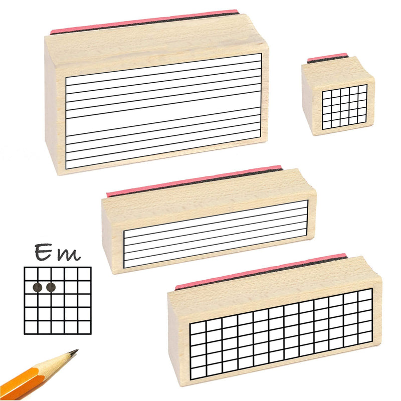 Guitar Teacher Rubber Stamp Gift Pack. (4 Useful Stamps for chord diagrams, tablature, fretboard diagrams and music)