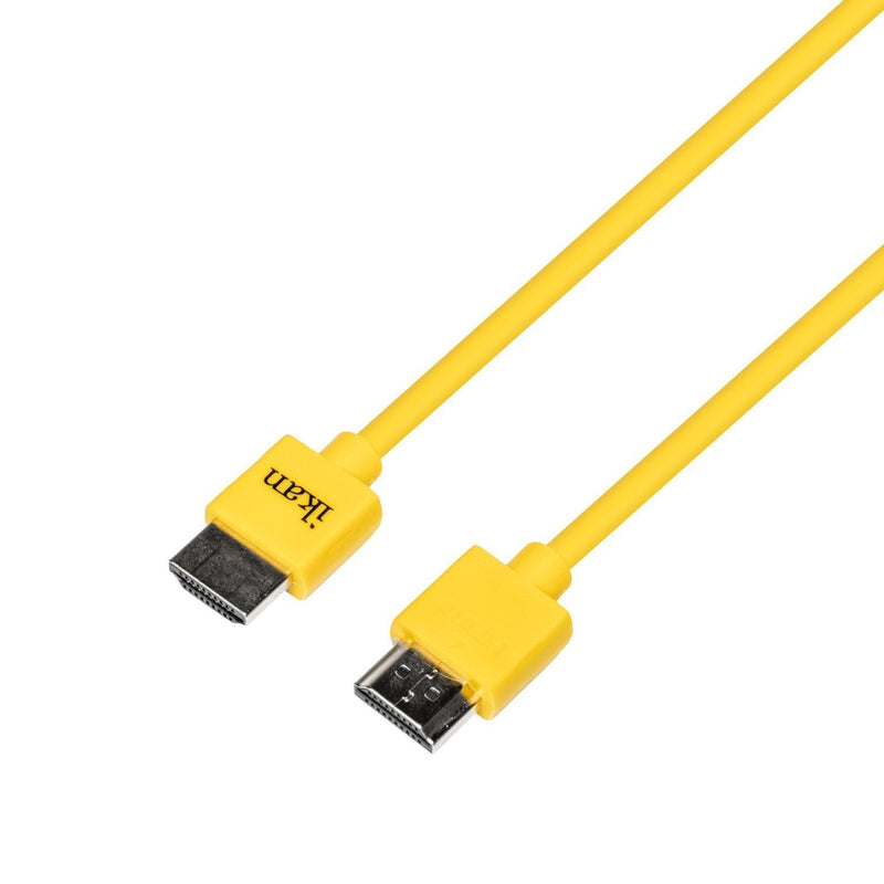Ikan Slim HDMI Cable with v1.4 Ultra HD 4K Support 1.5 ', Yellow (HDMI-AA1.4-18)