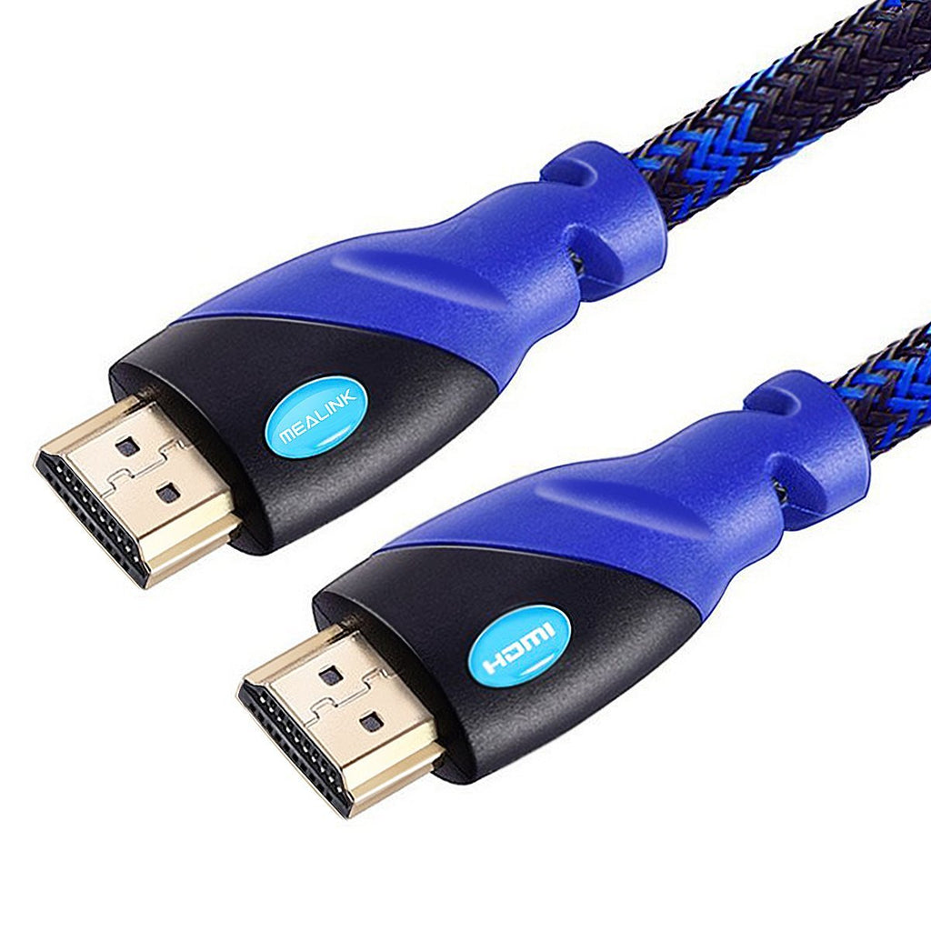 MEALINK 4K HDMI Cable 25ft HDMI 2.0 (4K@60Hz) 24AWG High Speed HDMI Braided Cord 25 ft / 7.62m Supports Ethernet 3D / 4K / Xbox / PS4 / Audio Return Channel… Blue
