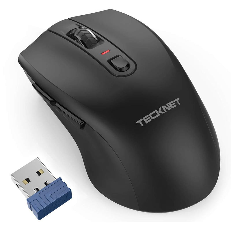 Wireless Mouse, TeckNet Ergonomic 2.4G Wireless Optical Mobile Mouse 4800 DPI with USB Nano Receiver for Laptop, PC, Chromebook, Computer Windows, Android Laptop, Computer, Tablet, Smart Phone black