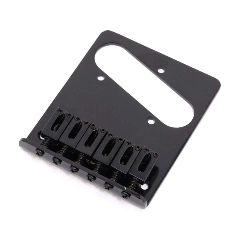 Musiclily Guitar Telecaster Bridge Assembly with 6 Saddles for Fender Tele,Black Black