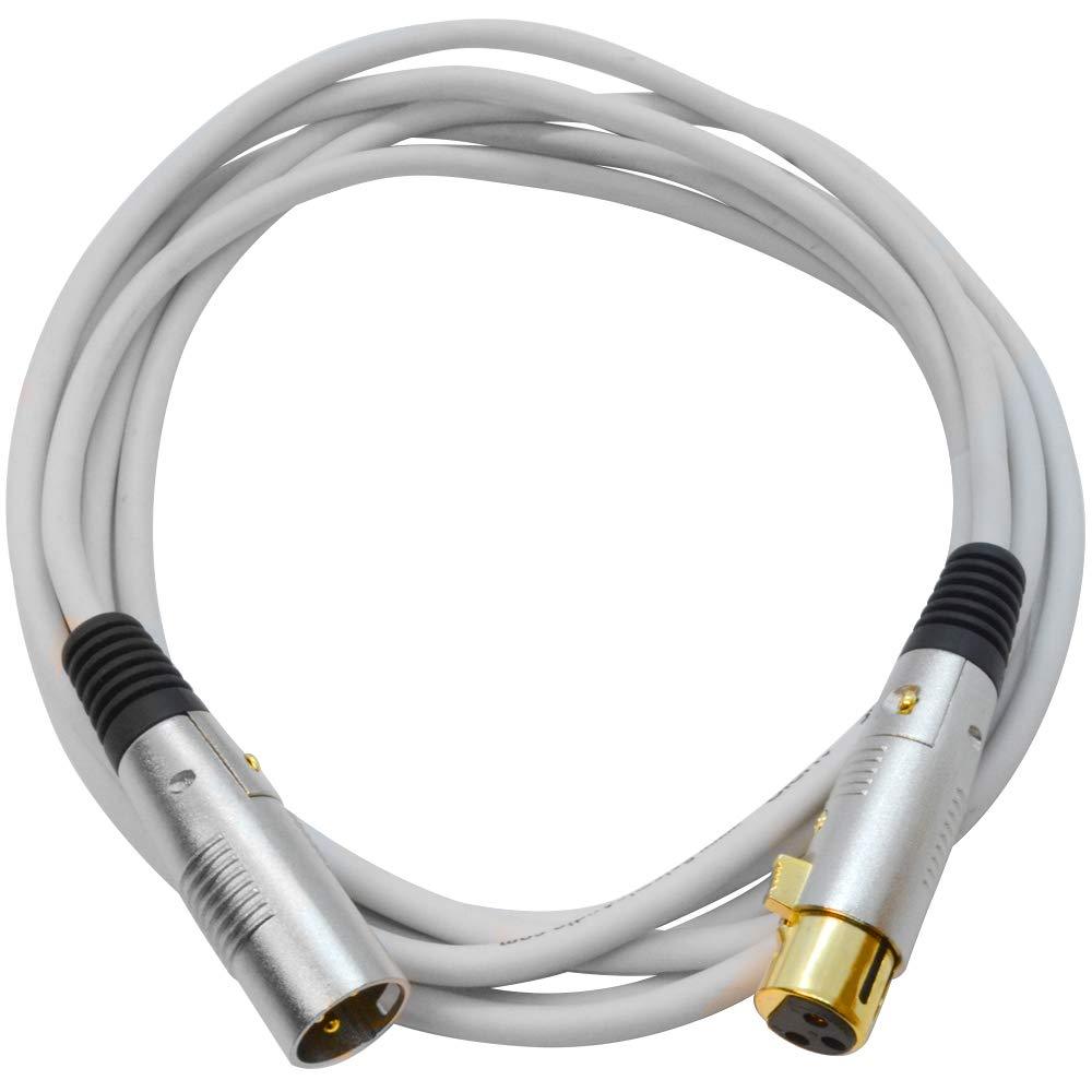 [AUSTRALIA] - Seismic Audio Premium 10 Foot White XLR Patch Cable 3 Pin XLRF to XLRM Mic Cord, (SAPGX-10White) 