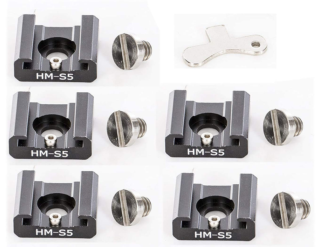 Movo (5 Pack) Cold Shoe Mount Adapter Bracket Hot Shoe with 1/4" Thread to Mount Microphones, Lights and More on to Cameras, DSLR Rigs, Cages and More