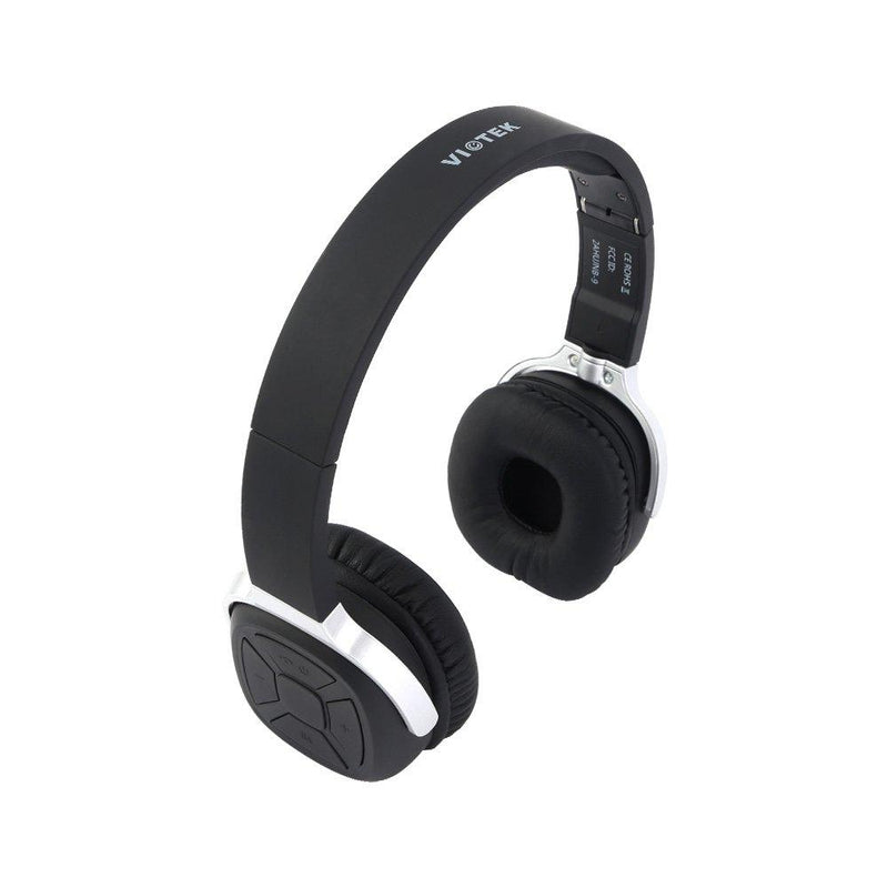 Ultra-Soft VIOTEK NB-9 Wireless Bluetooth Headphones with Mic Headset Up to 45 Hours Playback, Noise Reduction, and Bass Drivers Black Headset