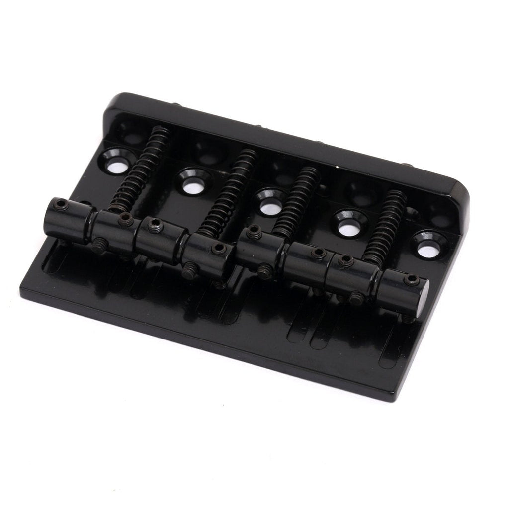 Musiclily 4 String Hardtail Bass Guitar Bridge for Fender Precision Jazz Bass PB JB Style Bass, Black