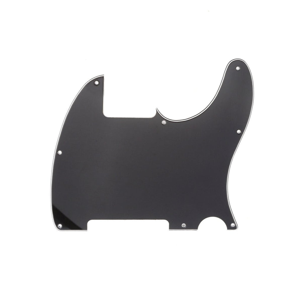 Musiclily 8 Hole Telecaster Pickguard Blank Guitar Scratch Plate for Fender USA/Mexican Tele Esquire Guitar, 3Ply Black