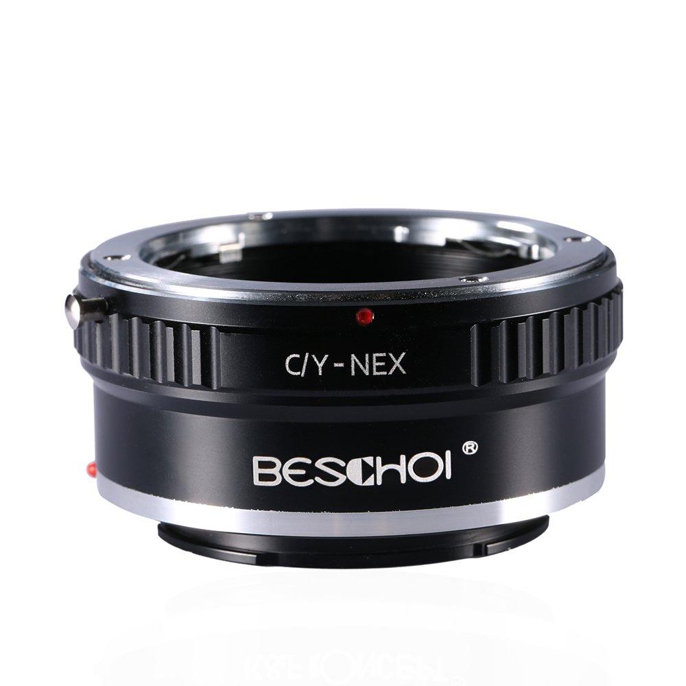 Beschoi Lens Mount Adapter for Contax Zeiss C/Y Lens to Sony E-Mount NEX Camera, Such as Sony NEX-5R NEX-5T NEX-6 NEX-7 a6500 a6300 a6000 a5100 a5000 a3500 a3000 NEX-VG30 NEX-VG900 C/Y-NEX