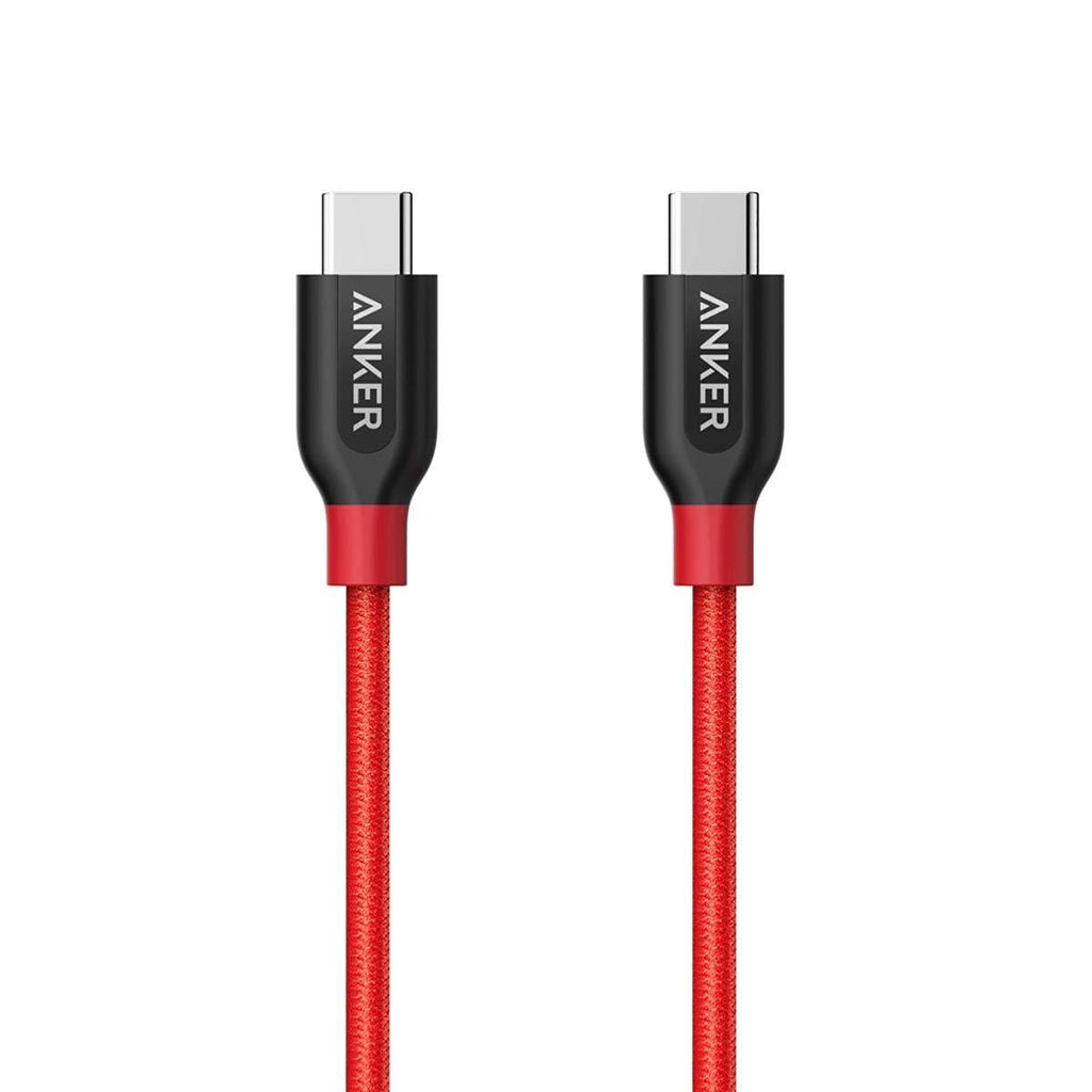 USB C to USB C Cable, Anker PowerLine+ USB 2.0 Cord (6ft), High Durability, for USB Type-C Devices Including Galaxy Note 8 S8 S8+ S9, iPad Pro 2020, Pixel, Nexus 6P, Huawei Matebook, MacBook (Red) Red 6ft