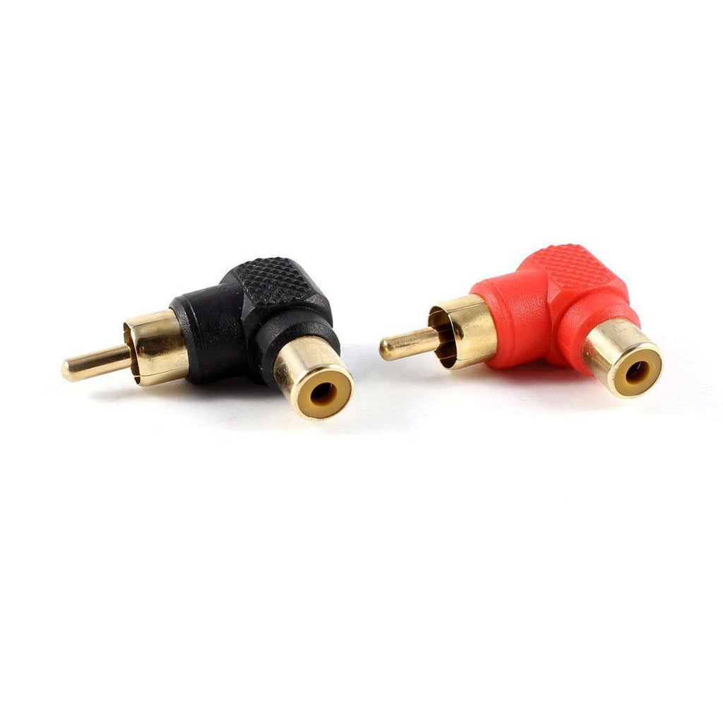 FolioGadgets RCA Right Angle Adapter - 90¡ã Female to Male Gold-Plated Connector - 2 Pack