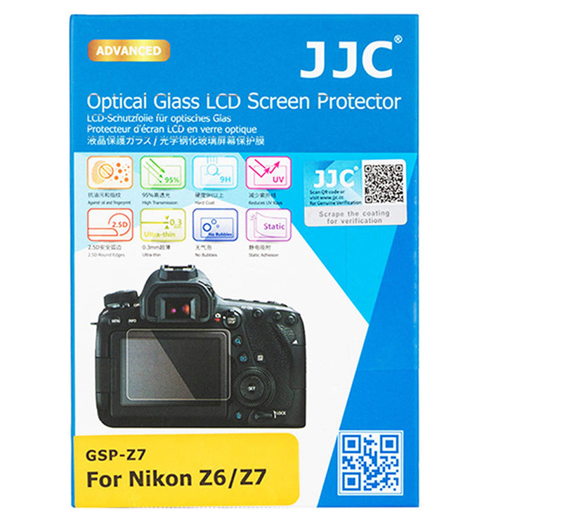 JJC GSP-Z7 0.01" Ultra-Thin Optical Glass LCD Screen Protector for Nikon Z5 Z50 Z6 Z7 Z6 II Z7 II, Nikon Z6II Z7II Screen Protector, 9H Water Oil & Fingerprint Resistant LCD Cover