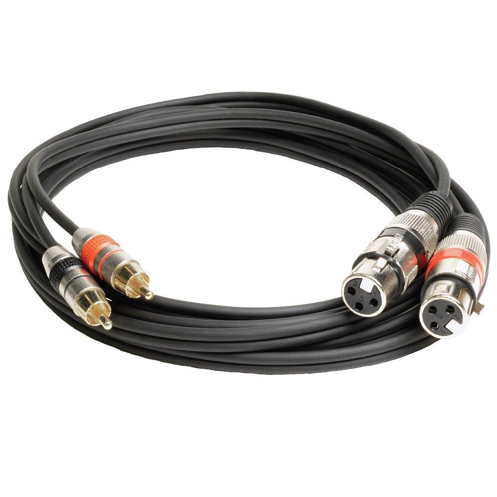 [AUSTRALIA] - Seismic Audio - SAXMRM-2x10-10 Foot Dual XLR Female to Dual RCA Male Patch Cable - 10 Foot Audio Link Cable Cord 