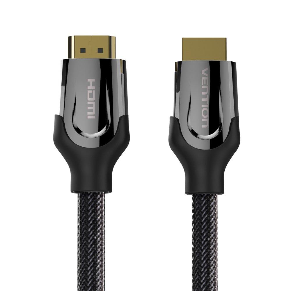 HDMI 2.0 Cable, VENTION High Speed HDMI 2.0 4K Ultra HD Silver Cable Supports Ethernet, Xbox Play Station, PS3, PS4, PC, TV (3m/10ft, Black) 3m/10ft