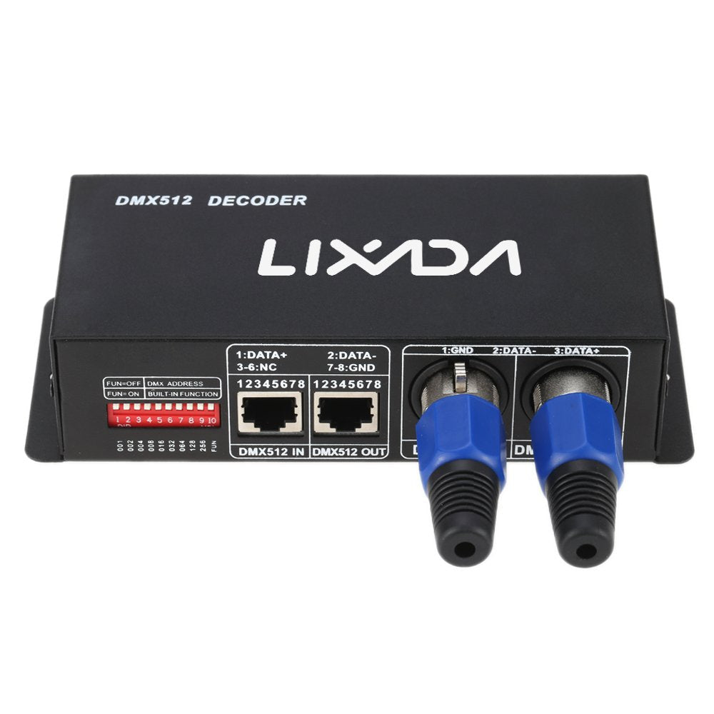 Lixada DMX512 4CH4A Decoder LED Controller 4 Channels Driver RGBW LED Strip Light DC12V-24V