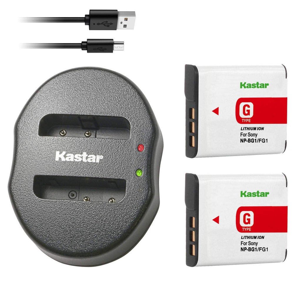 Kastar Battery (X2) & Dual USB Charger for Sony Cybershot DSC-HX5V, DSC-HX9V, DSC-W30, DSC-W35, DSC-W50, DSC-W55, DSC-W70, DSC-W80, DSC-W290, DSC-H10, H20, H50, H55, H70, H90 Battery+ More Cameras