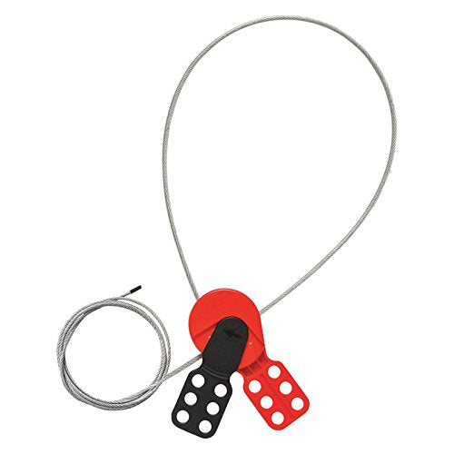 [AUSTRALIA] - Lockout Safety Supply 7290 Cable Lockout Hasp with 6' Cable, Red/Black 