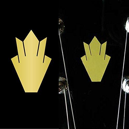Inlay Sticker Decal for Guitar Headstock - Closed Crown (2pcs Set) - Gold
