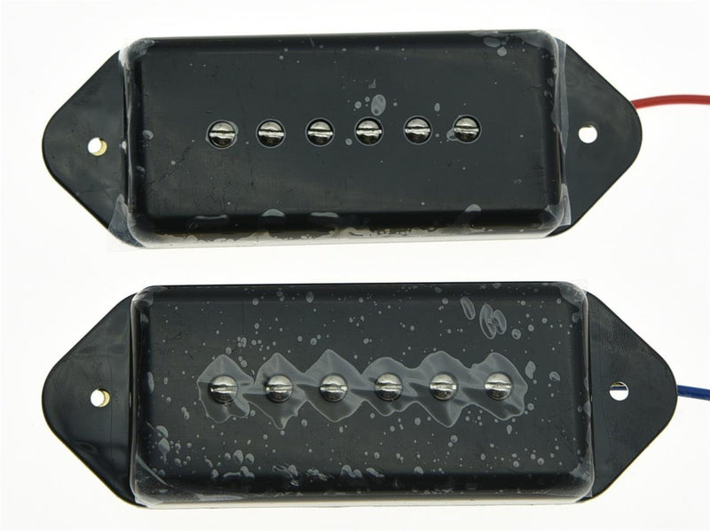 Black P90 High Power Sound Neck Bridge Dogear Pickup Soapbar Pickups Set