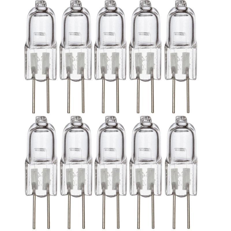 Simba Lighting Halogen G4 T3 10 Watt 120lm Bi-Pin Bulb (10 Pack) 12 Volt A/C or D/C for Accent Lights, Under Cabinet Puck Light, Chandeliers, Track Lighting, 10W 12V 2 Pin JC Warm White 2700K Dimmable 10.0