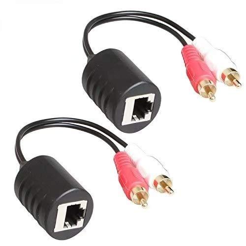 Relper-Lineso 2 Pack Gold Plated Stereo RCA to Stereo RCA Audio Signal Over Cat5/6 Cable (2 RCA Gold Plated)