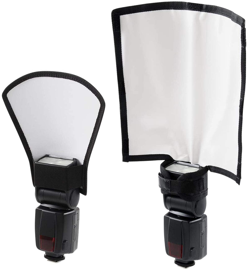 waka Flash Diffuser Reflector Kit - Bend Bounce Flash Diffuser+ Silver/White Reflector for Speedlight, Universal Mount for Canon, Nikon, etc.