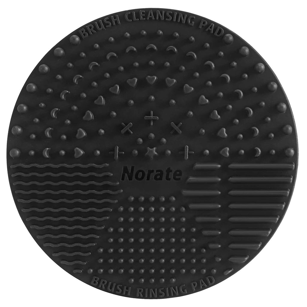 Brush Cleaning Mat Silicone Makeup Cleaning Mat Portable Washing Tool Brush Scrubber Cosmetic Brush Cleaner with Suction Cup Black