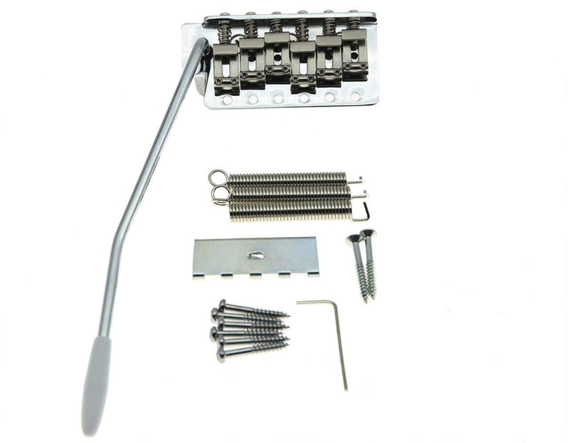 KAISH Chrome Vintage ST Strat Guitar Trem Tremolo Bridge Full Size Block Bent Saddles