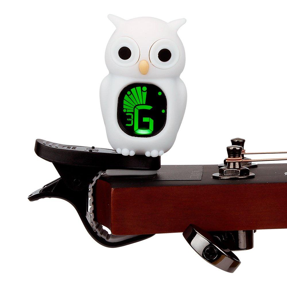 Cute Cartoon Viola Violin Tuner, White Owl