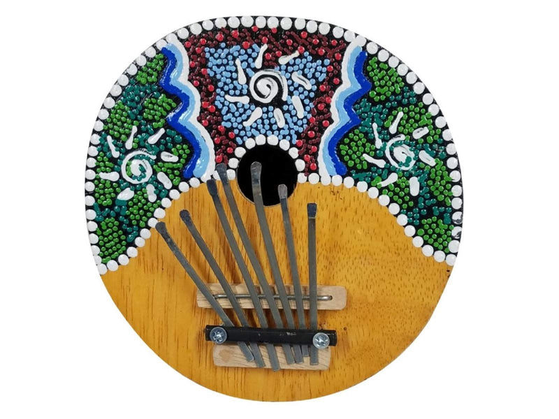 Kalimba Thumb Piano - 7 keys - Tunable - Coconut Shell - Painted by Bethlehem Gifts TM