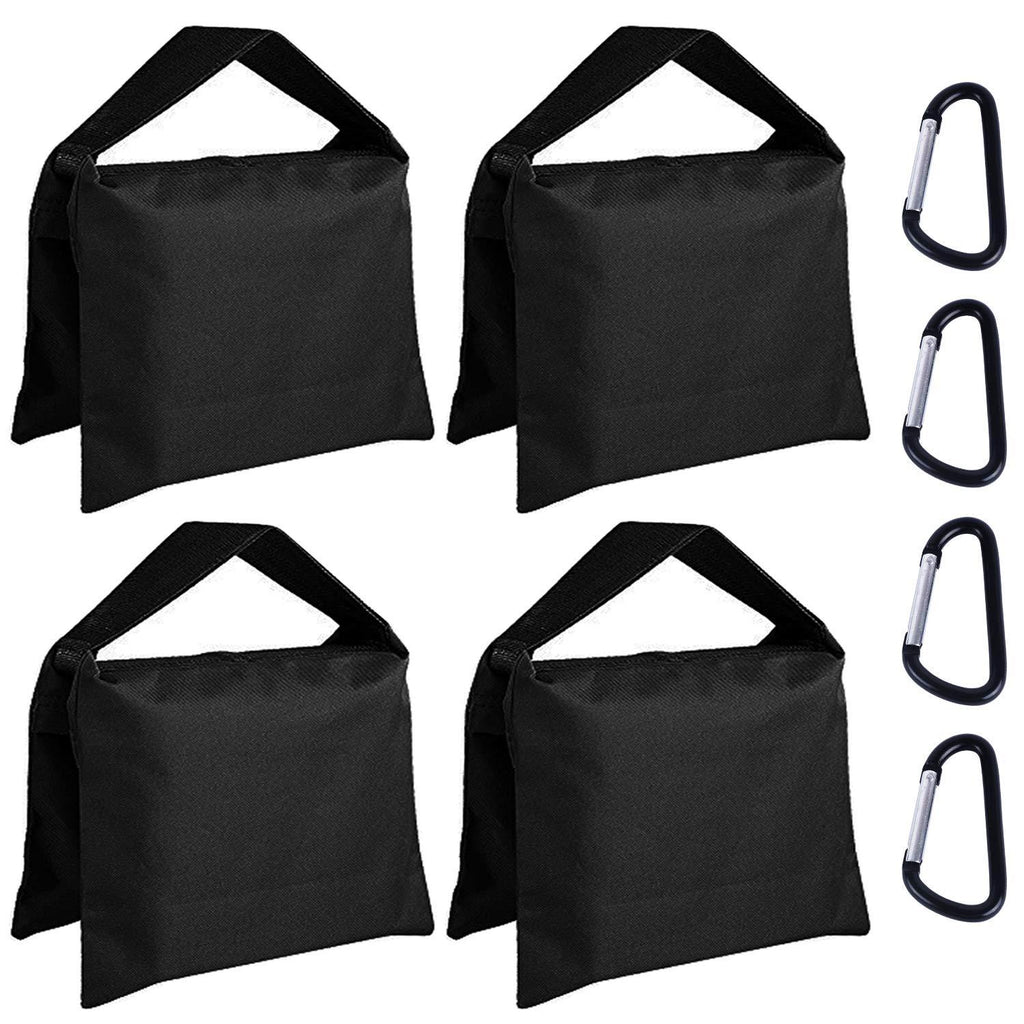 ABCCANOPY Sandbag Saddlebag Photography Weight Bags for Video Stand,4 Packs (Black) Black