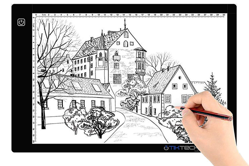 A4 Ultra-thin Portable LED Light Box Tracer USB Power Cable Dimmable Brightness LED Artcraft Tracing Light Pad for Artists Drawing Sketching Animation Stencilling X-rayViewing Black A4