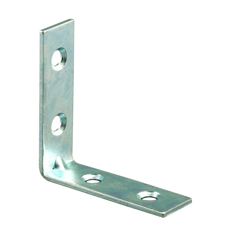 Prime-Line MP9221 Angle Corner, 2 in, Steel Construction, Zinc Plated, 4-Hole Bracket, (10-pack)