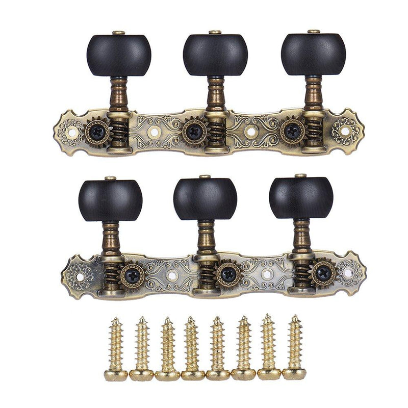 ammoon Alice AOS-022V1P 2pcs(L&R) Acoustic Classical Guitar Machine Heads Tuning Keys Pegs String Tuners Black