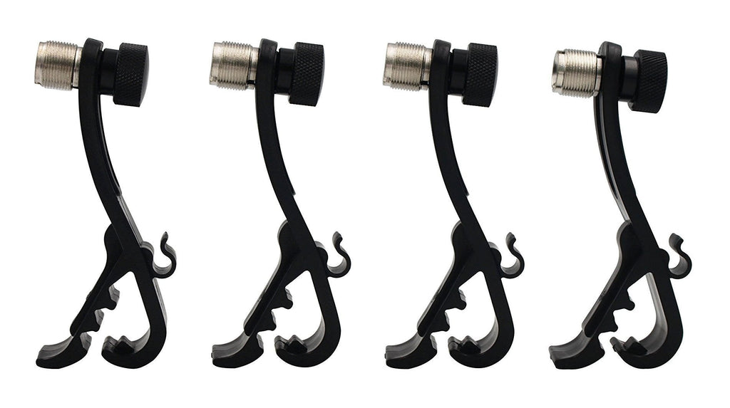 [AUSTRALIA] - Boseen Shockproof Drum Rim Microphone Clip for Microphone Clamps Holder with Groove Gear(Pack of 4) 