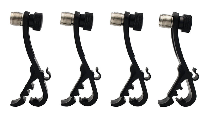 [AUSTRALIA] - Boseen Shockproof Drum Rim Microphone Clip for Microphone Clamps Holder with Groove Gear(Pack of 4) 
